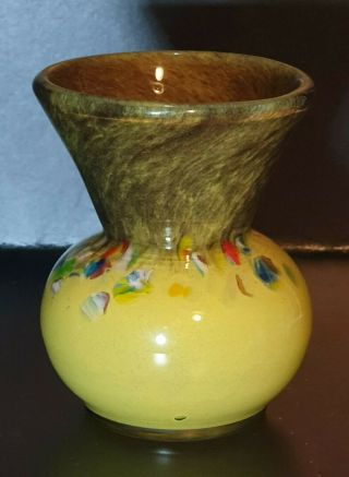 Monart/vasart/strathearn Perthshire Scottish Thistle Glass Vase In Yellow
