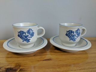 Pfaltzgraff Yorktowne Mini Tea Cup And Saucer 2.  5 " Tall Set Of 2