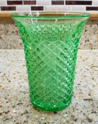 Westmoreland Glass English Hobnail Flared Green Tumbler