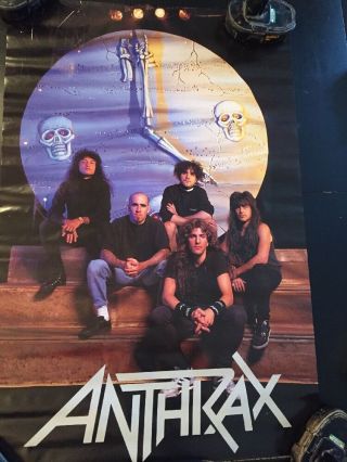 Vintage 1990 Anthrax Persistence Of Time Poster Nos