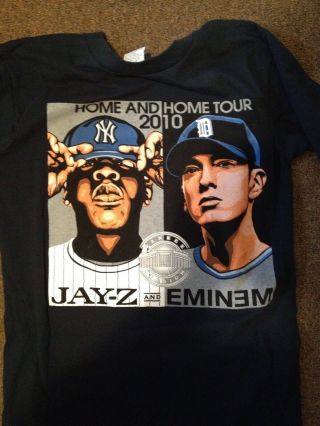 Jay - Z And Eminem 2010 Home & Home Tour Adult Medium T - Shirt - Made In The Usa