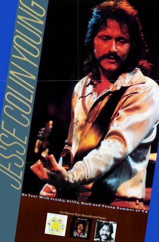 Jesse Colin Young 1974 On Tour With Csn Warner Brothers Promo Poster