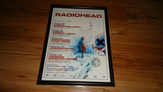 Radiohead 1997 Tour - Framed Press Release Promo Poster