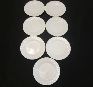 Johnson Bros Regency White Swirl Bread Plate Set Of 7 Made In England 6.  25 "