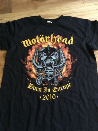 Motorhead Rare 2010 Burn In Europe Tour T Shirt Size Medium Official (lemmy)
