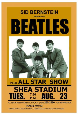 The Beatles at Shea Stadium Concert Poster 1966 2nd Printing 2