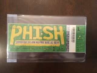 Phish Ticket Stub In Case 08/14/2010 Alpine Valley Music Theatre East Troy,  Wi