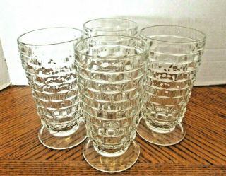 4 Fostoria American Low Footed Ice Tea Tumbler Goblets Drinking Glasses