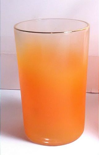 Vintage West Virginia Glass Frosted Orange Juice Pitcher with 6 Juice Glasses 4