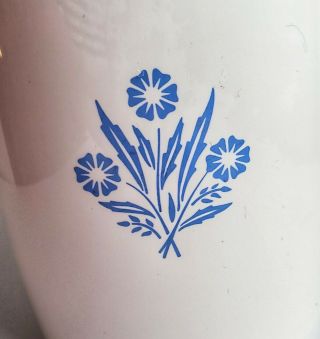 Vintage Corning Ware Blue Cornflower 10 Cup Stove Top Percolator Coffee Pot Cord 3