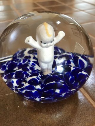 Prestige Art Glass Elwood Indiana Paperweight In Kewpie Doll