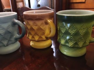 6 Vintage Fire King Kimberly Coffee Mugs Cups Colors Anchor Hocking USA 5
