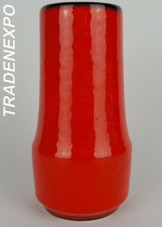 Vintage 60 - 70 Scheurich Keramik Red Vase 529 - 18 West German Pottery Fat Lava Era