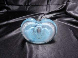 Nourot Art Glass Perfume Bottle No Wand Crystal Blue Bubbles 3 1/2 " T Ca 1985
