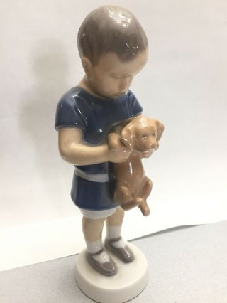 Vintage B & G Bing & Grondahl Boy And Dog No.  1747 Figurine