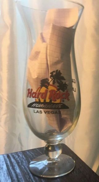 Rare Hard Rock Cafe Hurricane Glass Cup Las Vegas 2009 Ships
