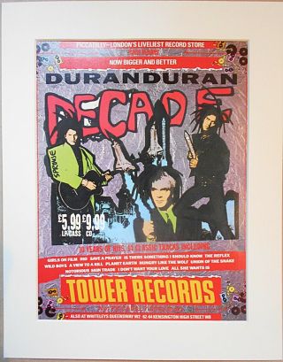 Duran Duran Decade Album Release 1989 Music Press Poster Type Advert In Mount