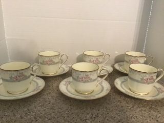 Noritake “magnificence” 9736 Set Of Six Cup And Saucers