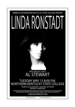 Linda Ronstadt 1975 Kentucky Concert Poster