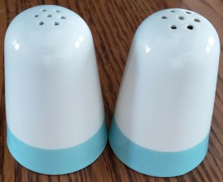 Century Service Corp.  Alliance OH Turquoise Scroll salt and pepper shakers set 2