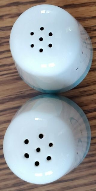 Century Service Corp.  Alliance OH Turquoise Scroll salt and pepper shakers set 3