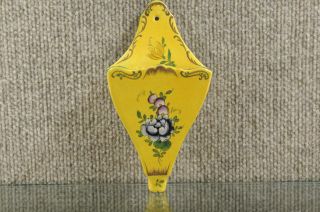 Roger Colas Clamecy French Faience Ceramic Wall Pocket Yellow Floral Design 551