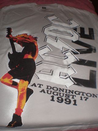 1991 Ac/dc Concert Tour T " Live At Donnigton " Rockwear Mens Size Xl
