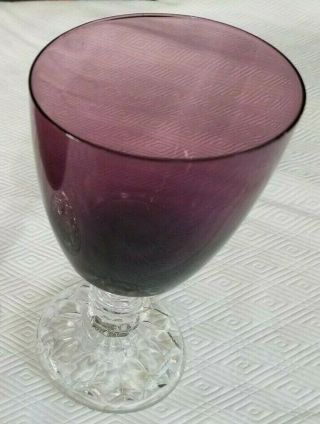 2 Fostoria American Lady WATER GOBLETS Purple / Amethyst with clear base 2