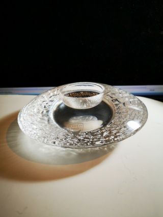Orrefors Discus Crystal Glass Votive Candle Holder Designed By Lars Hellsten