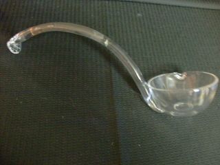 Vintage Glass Punch Bowl Ladle With Bowl Hook 11 " W/pour Spout