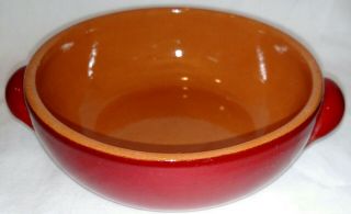 De Silva Italy Red Pottery Handle Soup Bowl Terra Cotta 5 - 3/4 "