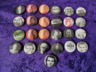Sting The Police 20 Vintage Pin Badges Late 70s Early 80s Wave Punk