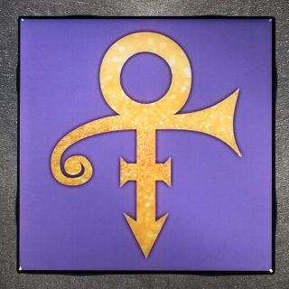 Prince Love Symbol Coaster Gold Sparkle Custom Ceramic Tile