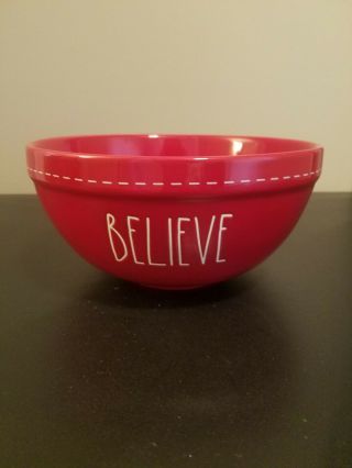 Rae Dunn Red Believe Christmas Mixing Serving Bowl
