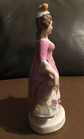VINTAGE CAPODIMONTE PORCELAIN FIGURINE Lady In Pink 3