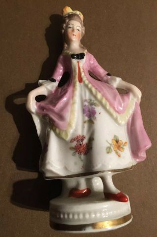 VINTAGE CAPODIMONTE PORCELAIN FIGURINE Lady In Pink 5