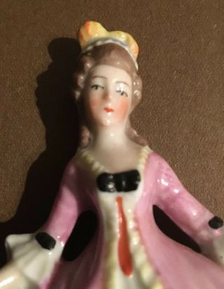 VINTAGE CAPODIMONTE PORCELAIN FIGURINE Lady In Pink 6