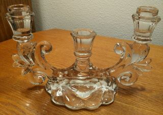 Cambridge Caprice Crystal 3 Light Candlestick Candle Holder
