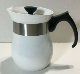 Centura By Corning 6 - Cup White Beverage Maker Tea Pot W/ Lid -
