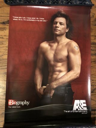 Vintage Jon Bon Jovi 24”x36” A&e Biography The Naked Truth Promo Poster 2001