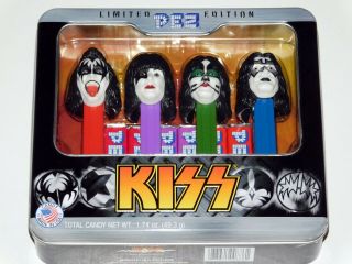 Kiss Band Pez Set Tin Box Set 2012 Gene Simmons Paul Stanley Eric Tommy