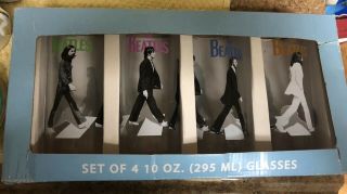 The Beatles Collector 10 Oz Set Of 4 Mib Drinking Glasses