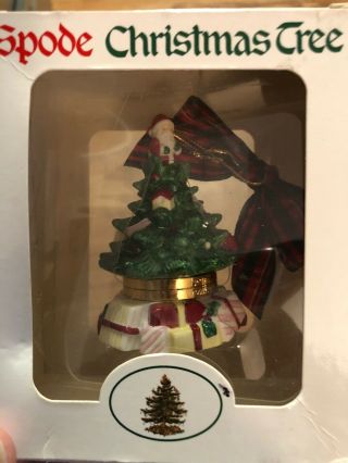 Very Rare Vintage Spode Christmas Tree Hinged Box Ornament Trinket Box