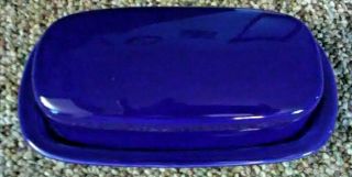 Vintage Mccoy Pottery Covered Butter Dish Cobalt Blue 7013 Two Piece