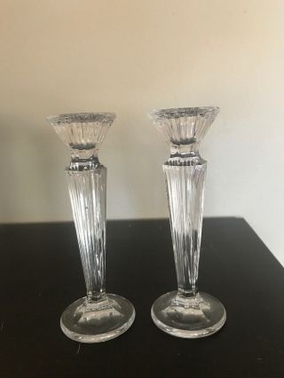 Marquis By Waterford / Set Of 2 Crystal Candlesticks 6 "
