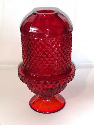 Ruby Fairy Lamp Vintage Viking Glass Diamond Point