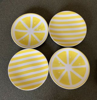 4 Lenox Kate Spade York With A Twist Tidbit Butter Bread Party Plates Yellow