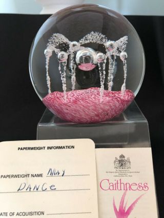 Caithness Scotland Art Glass Paperweight Pink May Dance F8479 W