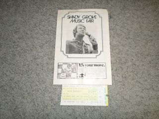 Glen Campbell Concert Ticket Stub & Program - 1974 - Gaithersburg,  Md With Local Ads