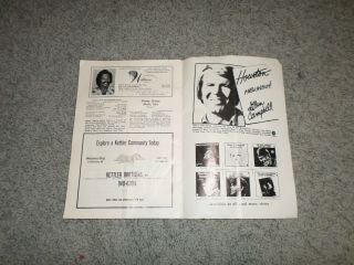 Glen Campbell Concert Ticket Stub & Program - 1974 - Gaithersburg,  MD with local ads 3